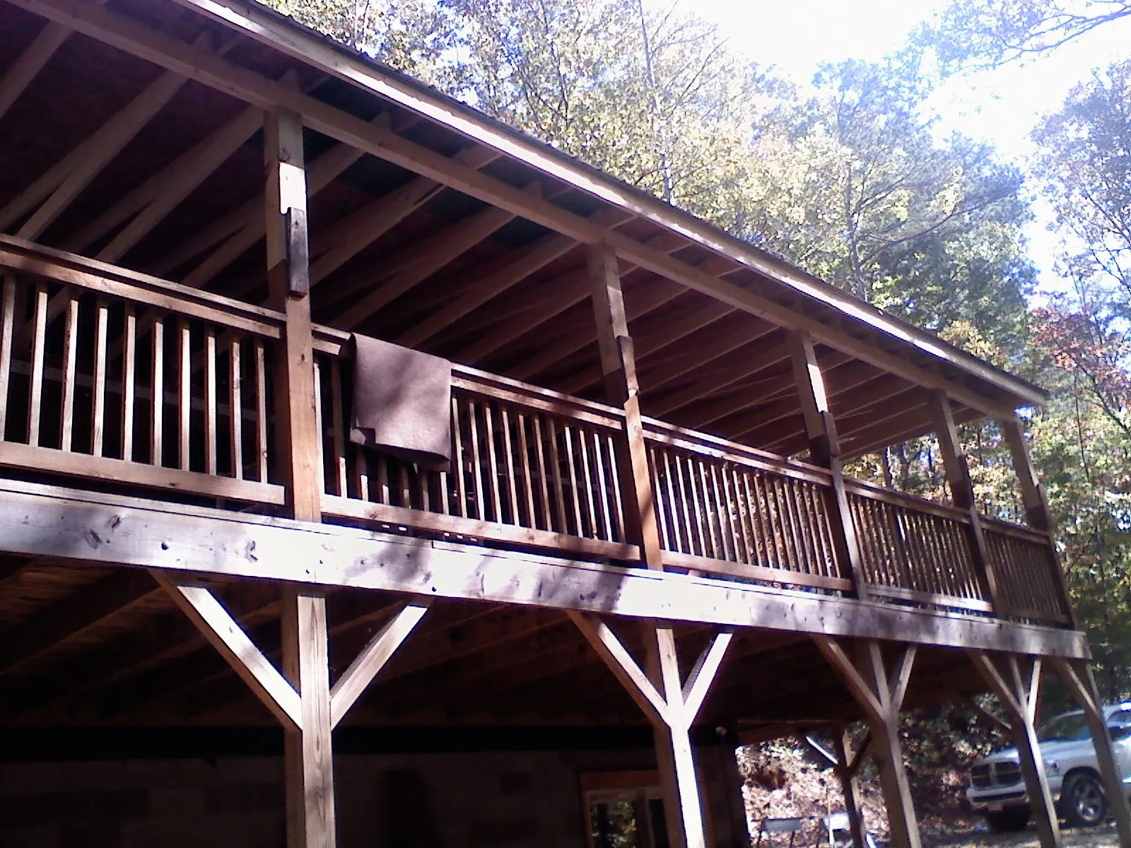 Timber framing under a new elevated porch and deck — Roof Leak Repair in Canisteo by Roofing Brothers